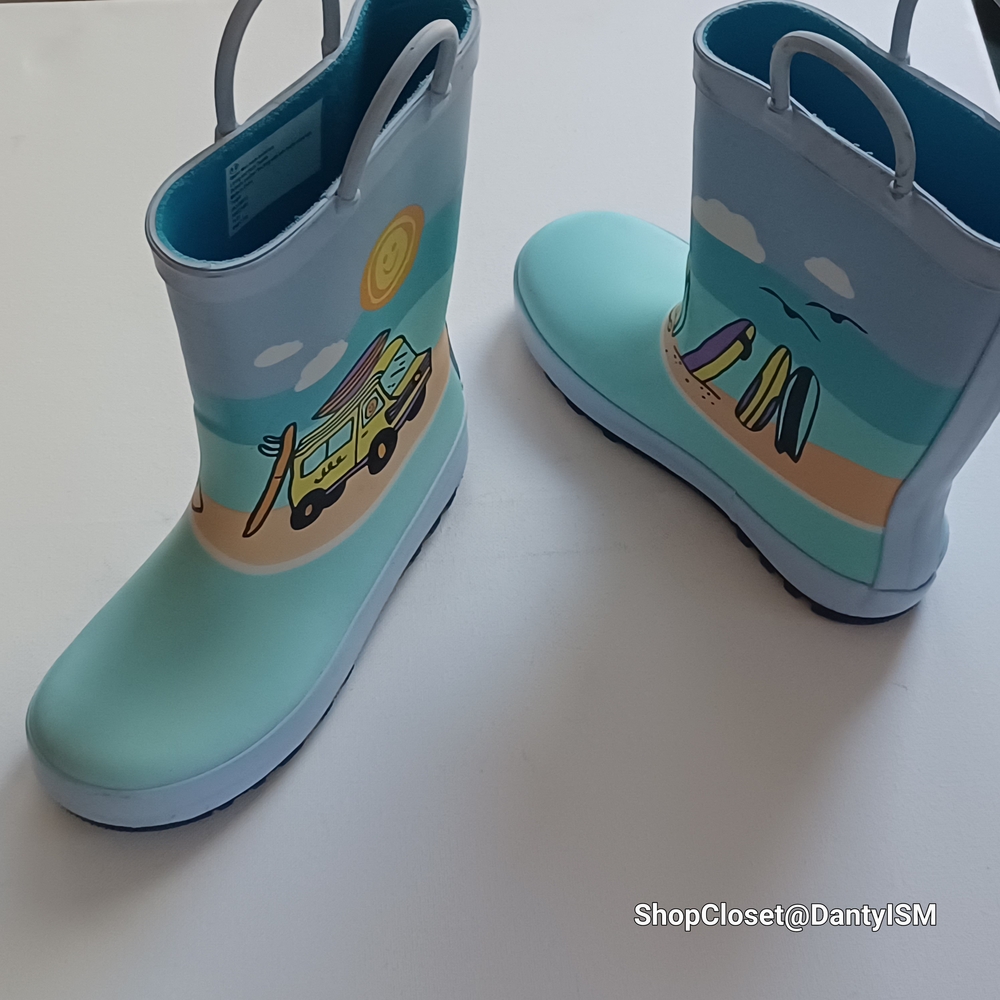 Cat & Jack Blue Kids Rain Boots with Surf Van Design - Picture 8 of 14